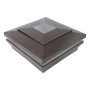 5.625" Sq. Cape May Halo Solar LED Lighted Vinyl Post Cap for Vinyl Fence and Railing (Antique Brown)