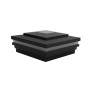 6" Sq. Cape May Halo Solar LED Lighted Vinyl Post Cap for Vinyl Fence and Railing (Hammertone Black)