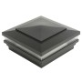  4.5" Sq Cape May Low Voltage LED Lighted Vinyl Post Cap for Vinyl Fence and Railing (Warm White)  Hammertone Black