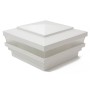  6" Sq. Cape May Halo Low Voltage LED Lighted Vinyl Post Cap for Vinyl Fence and Railing (Warm White)  White 