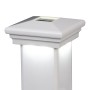 5" Sq. Neptune Downward Solar LED Lighted Vinyl Post Cap for Vinyl Fence and Railing (Antique Brown)
