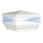 5" x 5" Neptune Scallop Lens Low Voltage (Warm White LED) Lighted Vinyl Post Cap - Antique Brown 