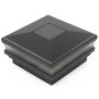 6" Sq. Neptune Solar LED Lighted Vinyl Post Cap for Vinyl Fence and Railing (Antique Gray)