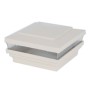 5" x 5" Cape May Halo Low Voltage (Cool White LED) Lighted Vinyl Post Cap - Almond 