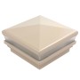  4" Sq. Neptune Halo Low Voltage LED Lighted Vinyl Post Cap for Vinyl Fence and Railing (Cool White) Almond