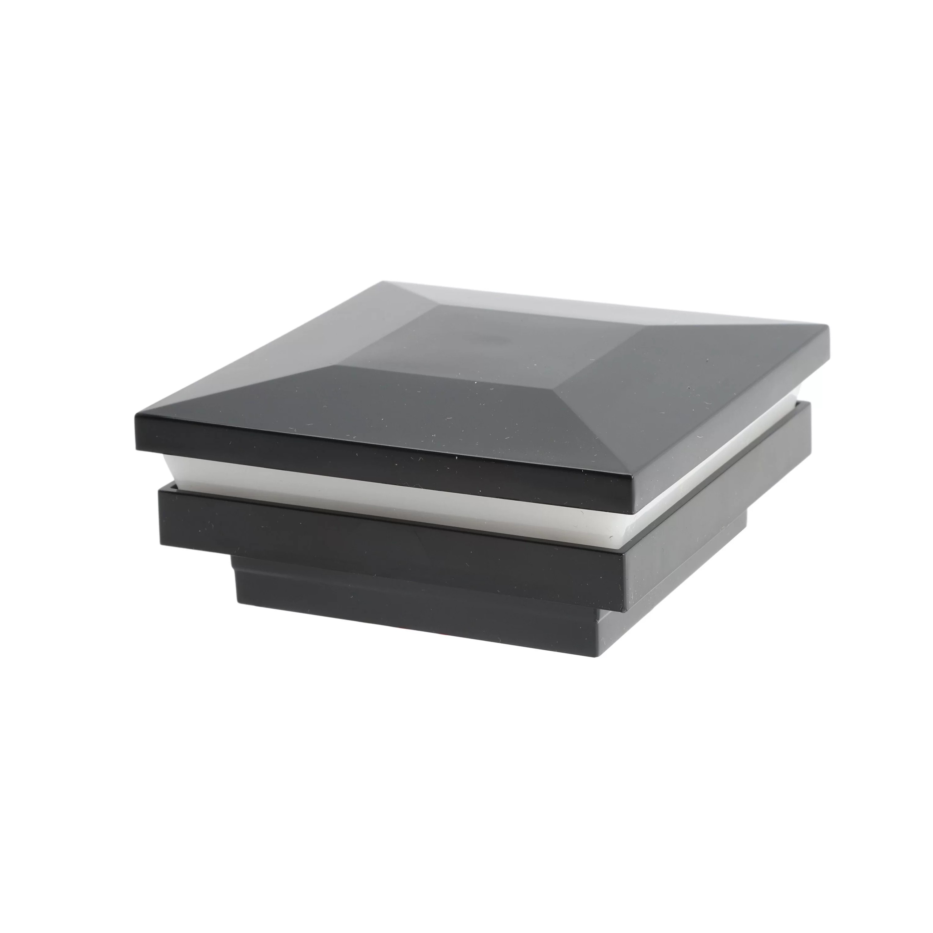 A black lighted post cap