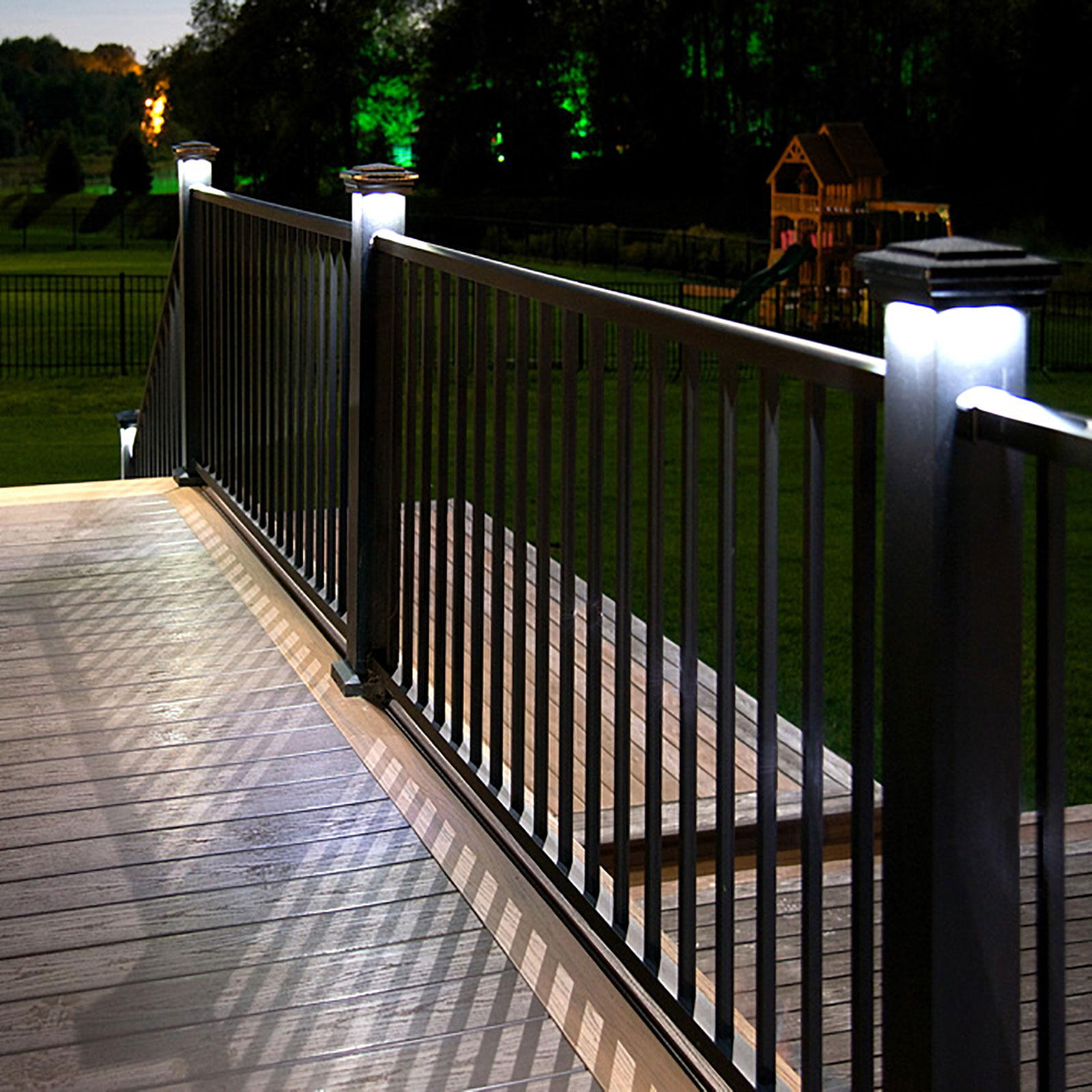 Deck with Post Cap Lights