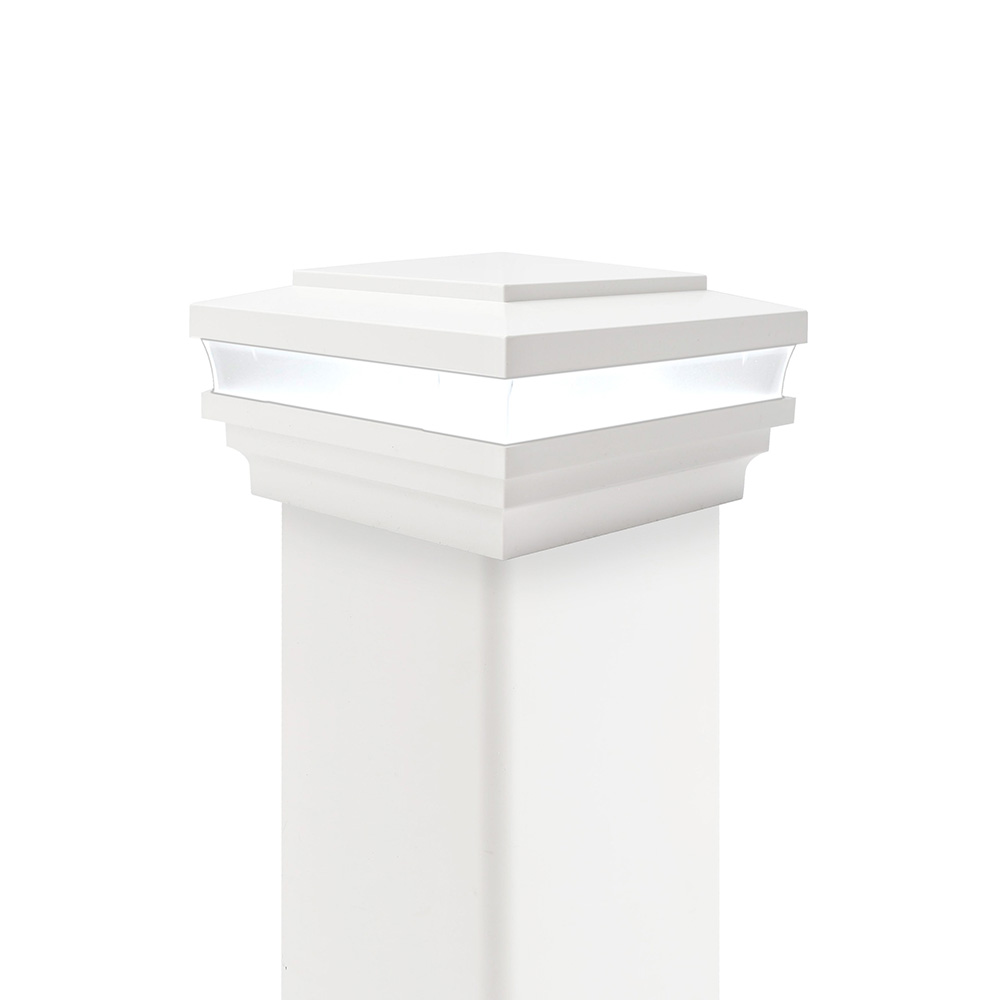 Cape May Low Voltage LED Lighted Vinyl Post Caps