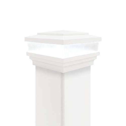 Cape May Scalloped Low Voltage LED Vinyl Post Cap