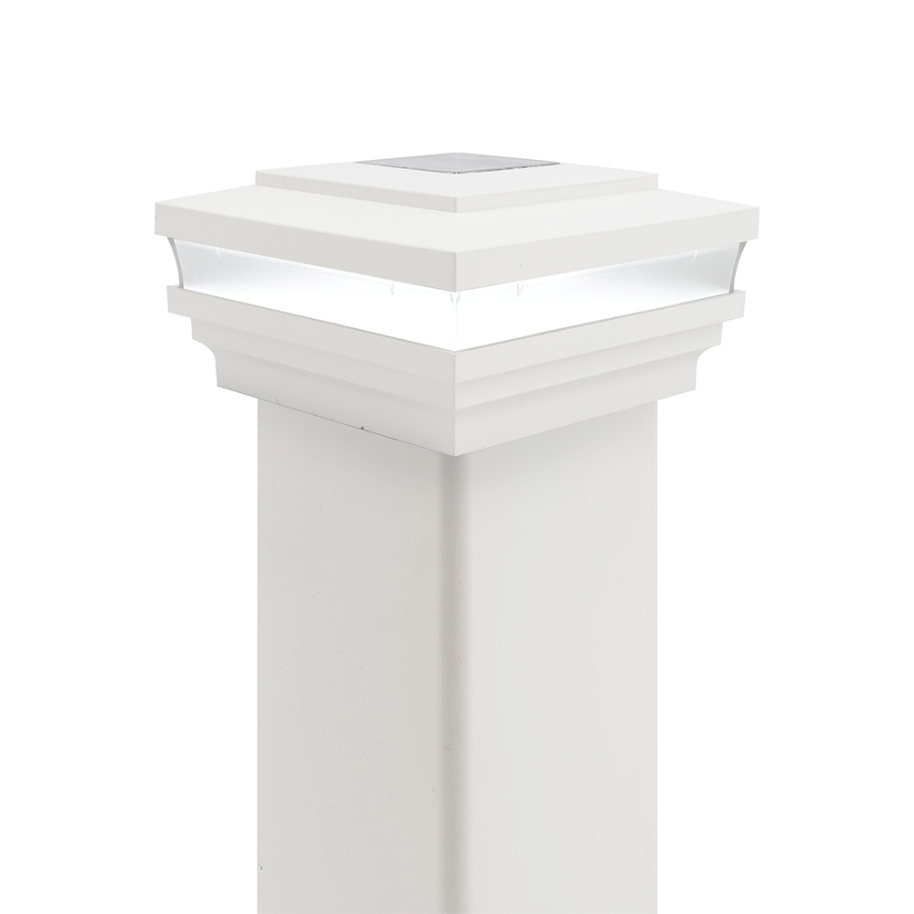 Cape May Solar LED Lighted Vinyl Post Caps