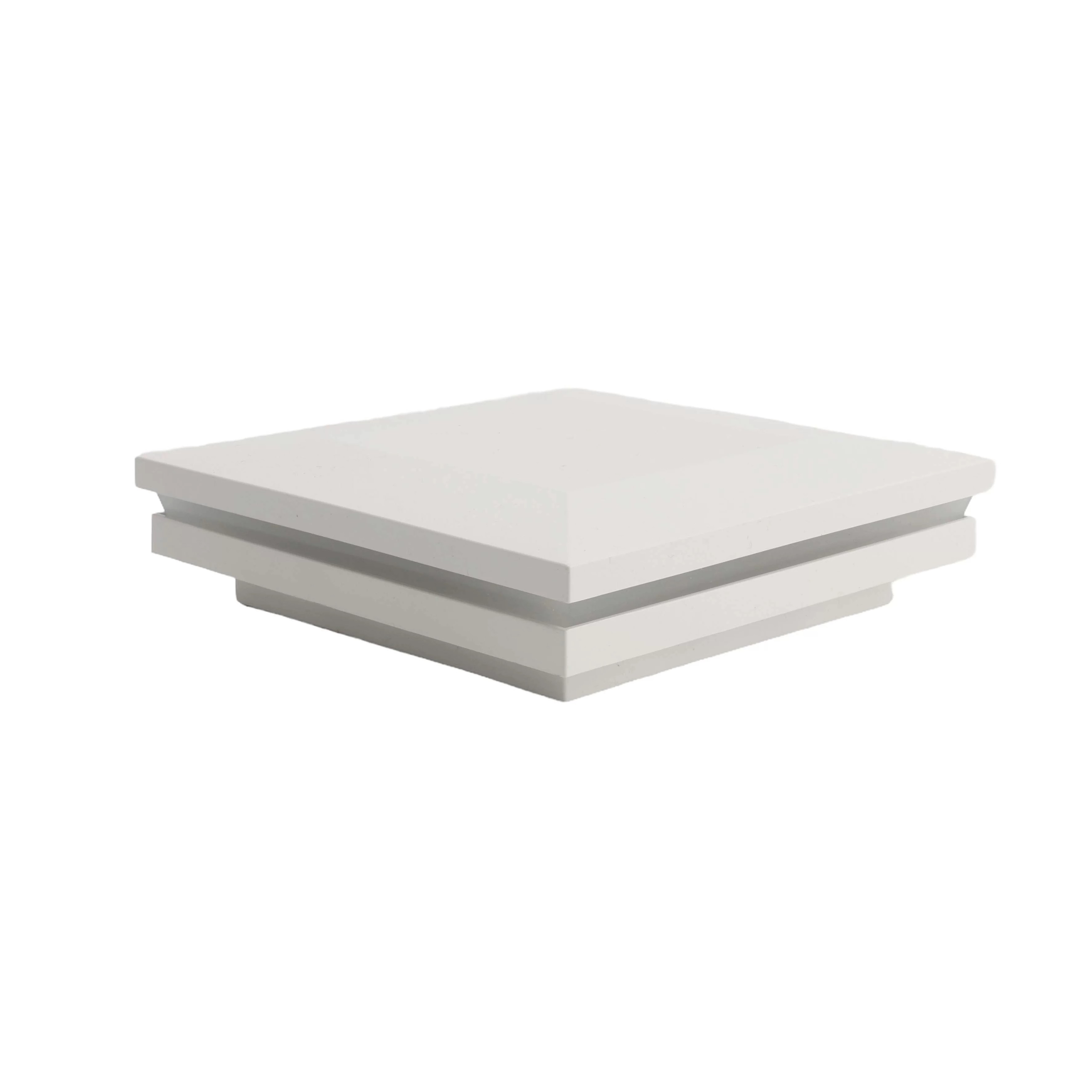 A white lighted post cap